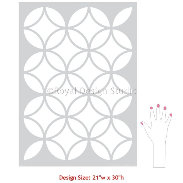 Endless Circles Lattice Moroccan Stencil Online Sale - Image 3