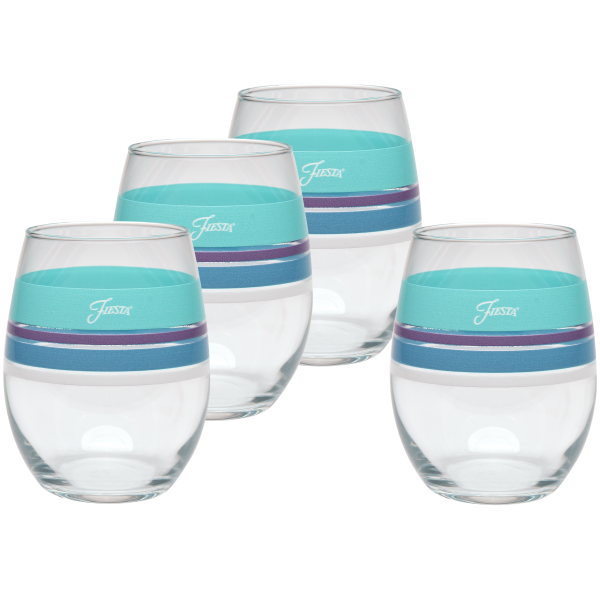 15 oz. Fiesta® Edgeline Stemless Wine Coastal – Set of 4 For Discount