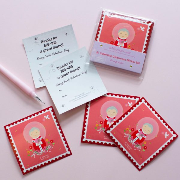 St. Valentine Classroom Sticker Set - 24 pack For Sale