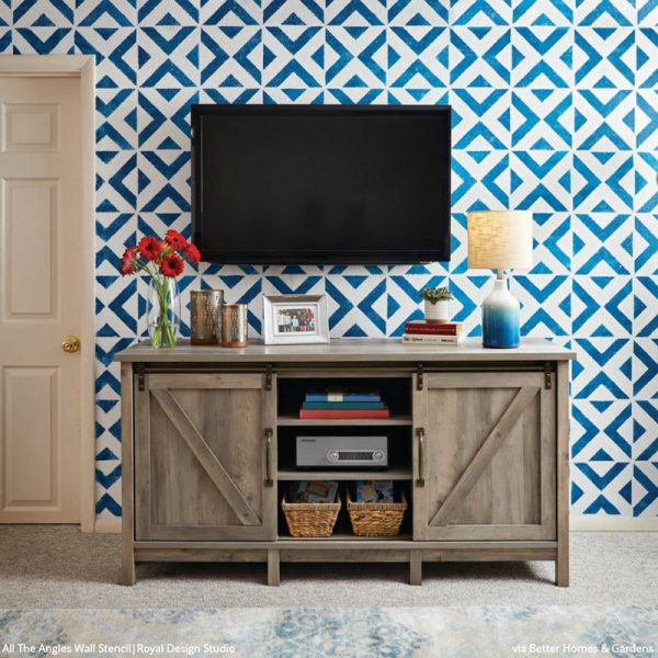 All The Angles Moroccan Wall Stencil For Cheap