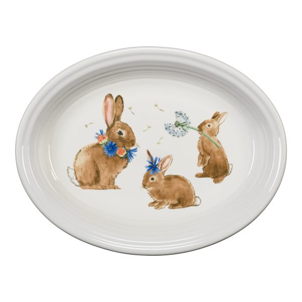 Fiesta Breezy Floral Easter 13 5 8 Inch Large Oval Serving Platter Bunny & Babies Online