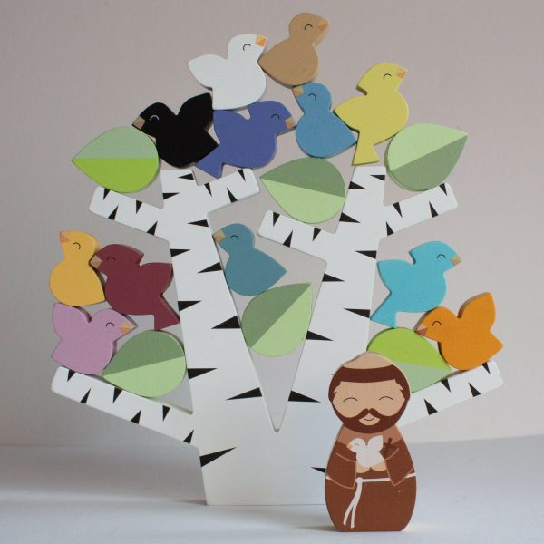 St. Francis Preaches to the Birds Wooden Stacking Toy Online Sale