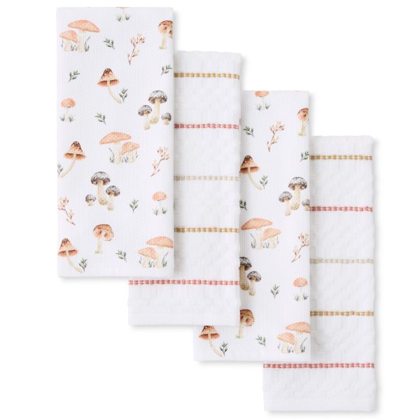 Fiesta Mushrooms Kitchen Towel 4-Pack Set Cheap